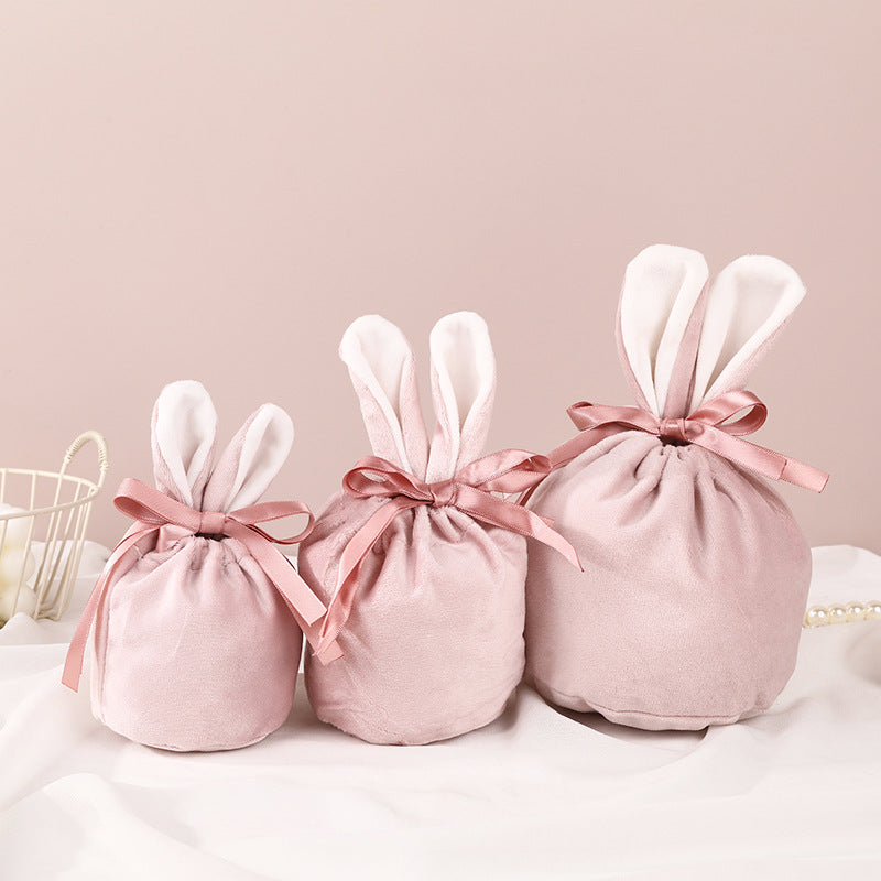 Velvet Bunny Ear Gift Bags for Easter Party Treats