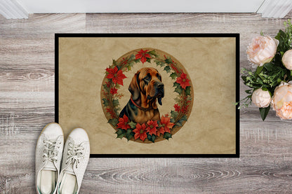 Bloodhound Christmas Flowers Doormat