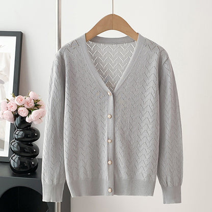 Children's Thin Knitted Cardigan UV Jacket for Ages 5+