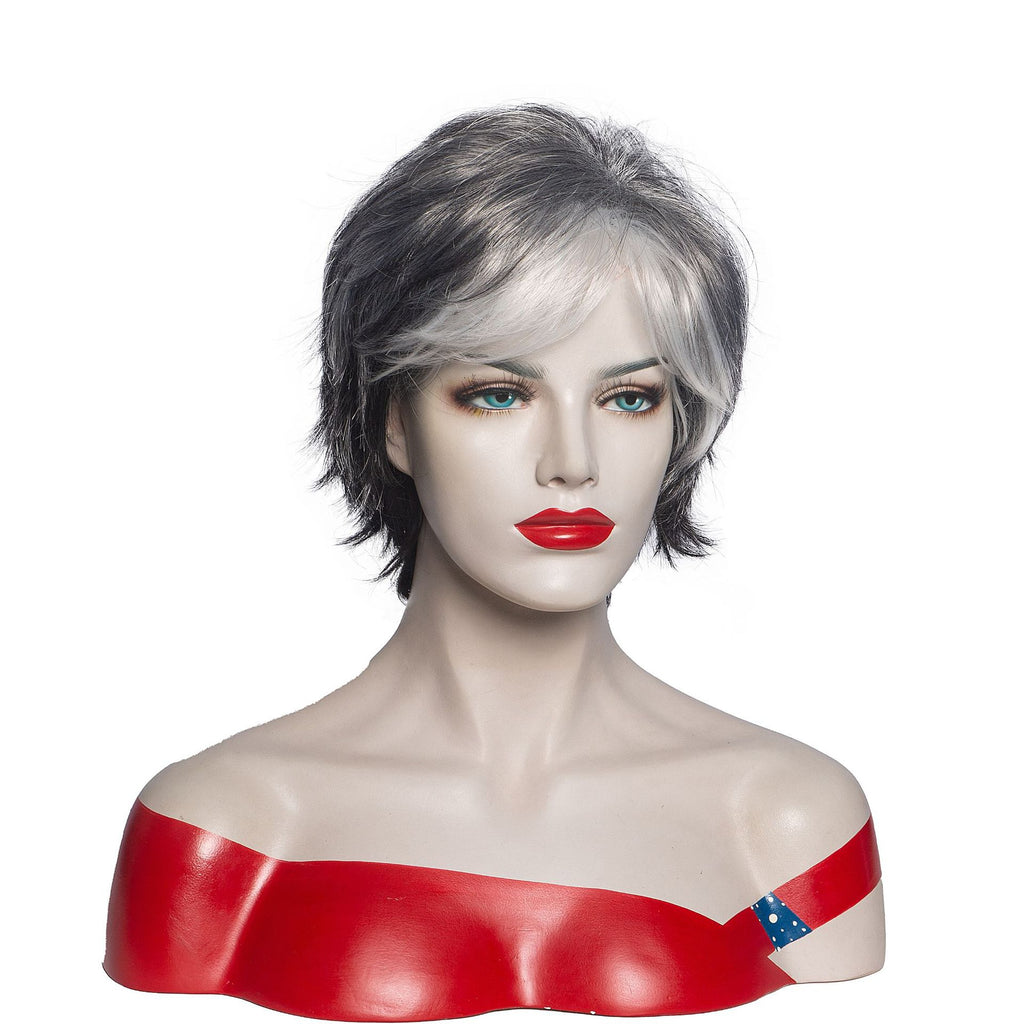 Women's Fluffy Micro-Curly High Temp Silk Wig - Milk Grey