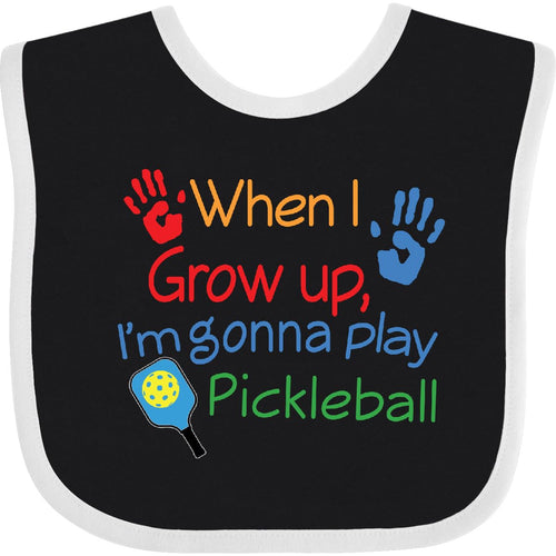 inktastic Future Pickleball Player Baby Bib Black and White 40d82