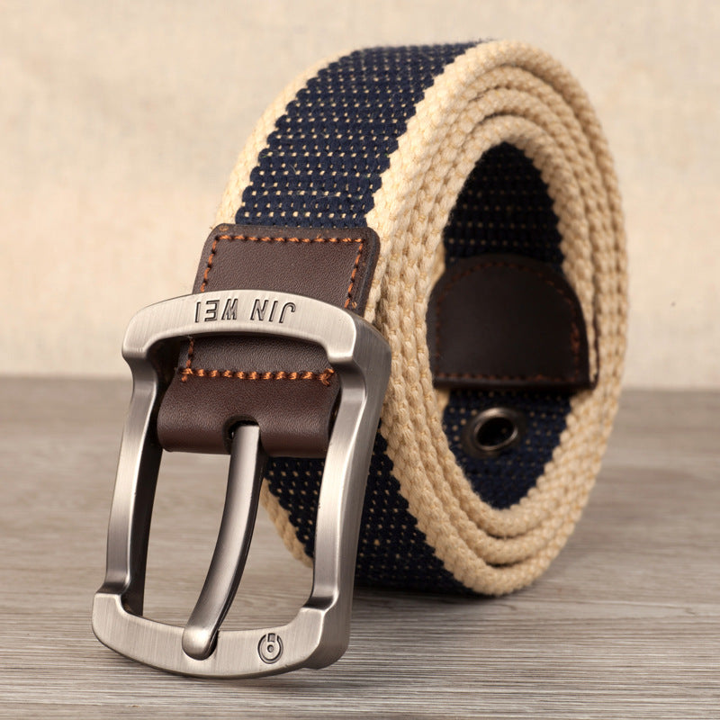 Men's Canvas Belt with Adjustable Length for Outdoor Use