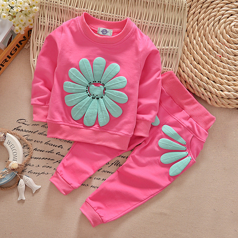 2020 Spring Autumn Floral Outfit Set for Girls