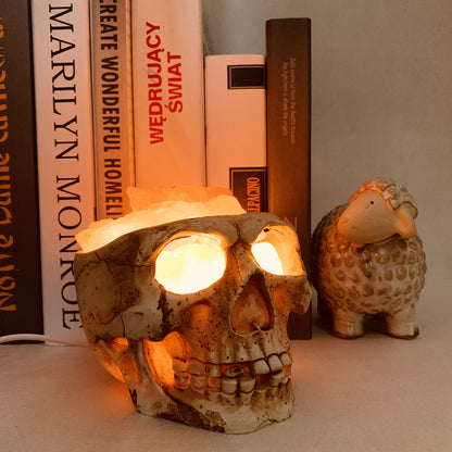 Resin Skull Rock Lamp - Halloween Home Decor Night Light