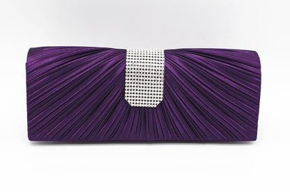 Black Satin Silk Evening Clutch Purse for Women