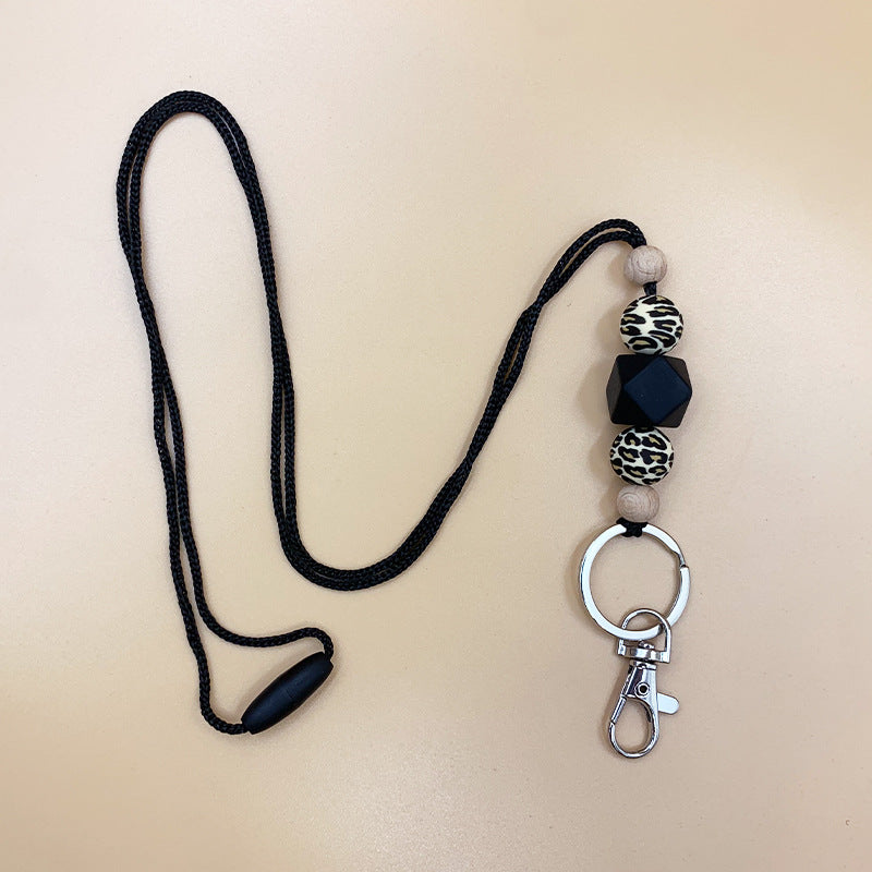 Amazon Badge Holder Keychain with Silicone Beads Lanyard