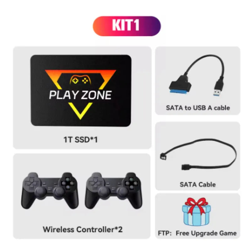 Retro Gaming SSD for Switch/PS5/Xbox/PS4/PS3/PS2/WIIU 80+Emulators Launchbox＆Retrobat＆Playnite 16191 Games Console for PC/Laptop