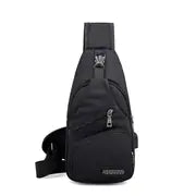 Trendy USB Men's Chest Bag and Casual Shoulder Backpack