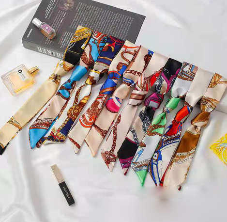 Silk Scarf for Women - Brand Scarf and Bag Ribbon