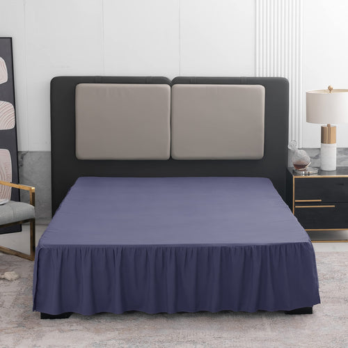 Navy Blue Bed Skirt King Size Ruffled Bed Skirt with Split Corners King Bed Skirt 12 Inch Drop King Size Bed Skirt Grey for Ruffled Bed Skirt with Split Corners Bed Skirt King Size