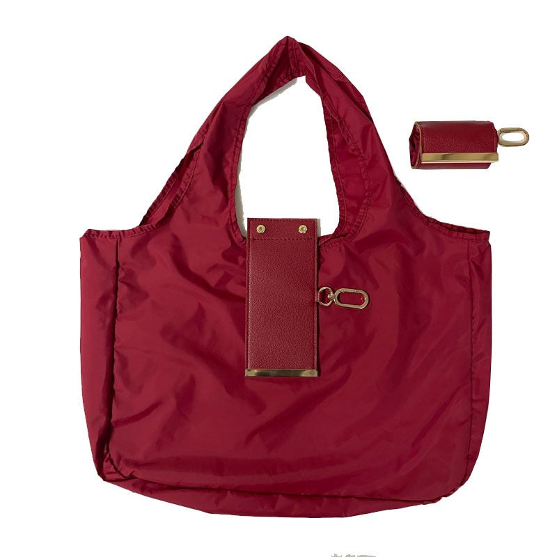 Large Tote Bag with Foldable Keychain Holder