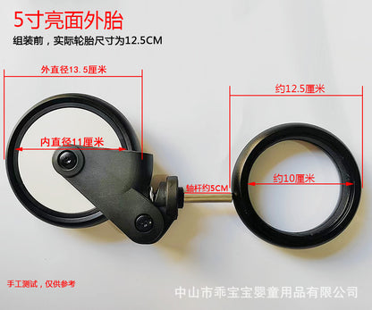 YOYO Baby Stroller Wheels with Rubber Tires and Bearings