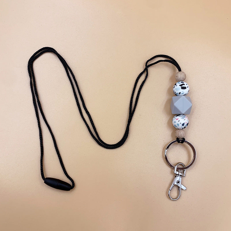 Amazon Badge Holder Keychain with Silicone Beads Lanyard