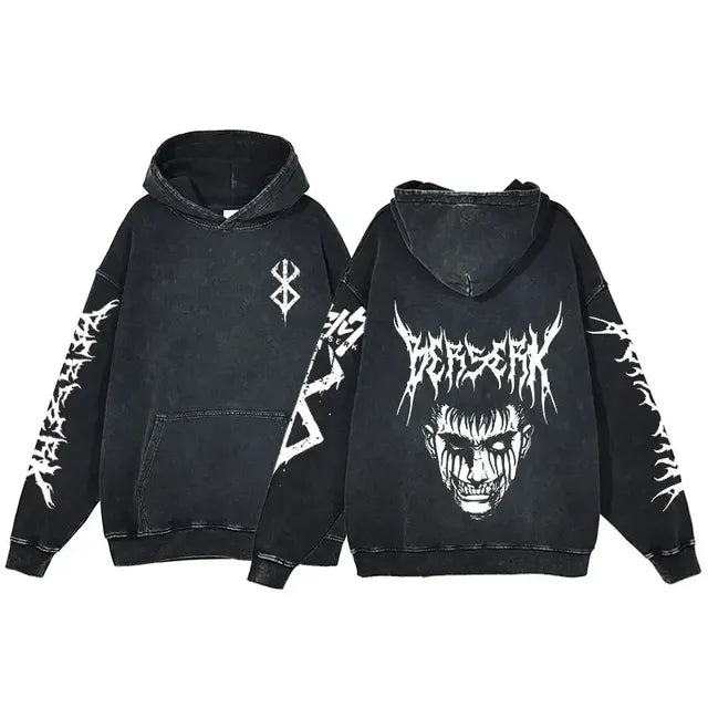 Customizable Retro Washed Cotton Oversized Hoodies