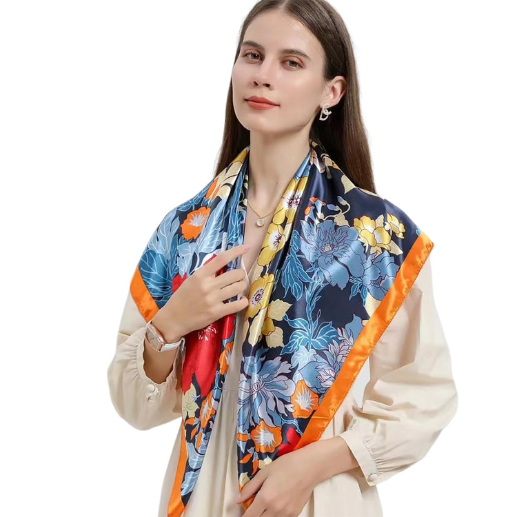 VelureLWJ 35 inch Satin Head Scarf Like Silk Scarf for Women Head Scarf for Women Silk Hair Scarf Neck Scarf Flower Scarf Luxuriously Soft and Silky Smooth Fashion Accessory - Packaged