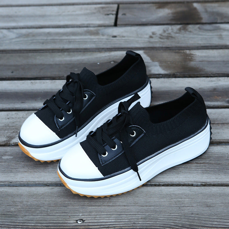 Stylish Women's Thick-Soled Breathable Sneakers