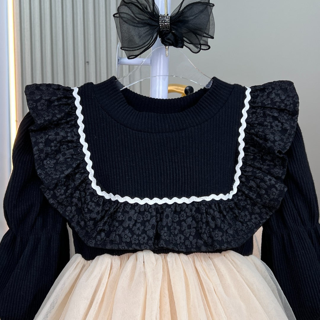 Floral Embroidered Lace Princess Dress for Girls