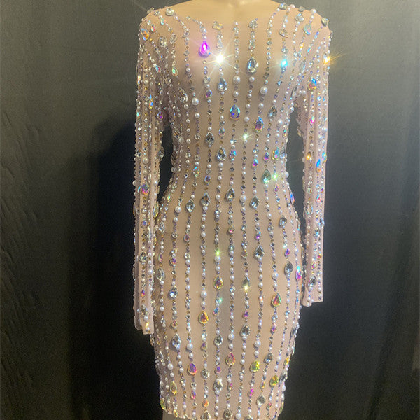 Rhinestone Short Party Dress for Women's Birthday