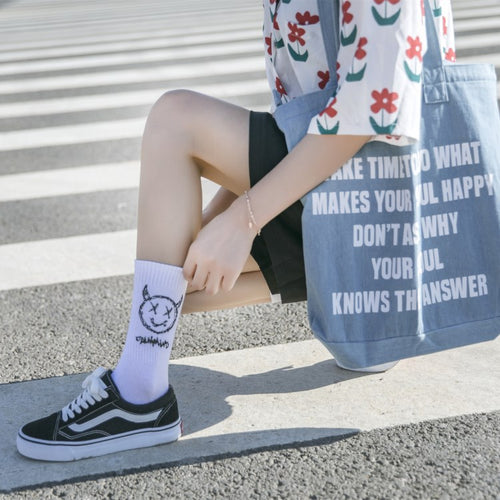 "Broken4 Cartoon Demon High Cotton Sports Socks (2-Pack)"