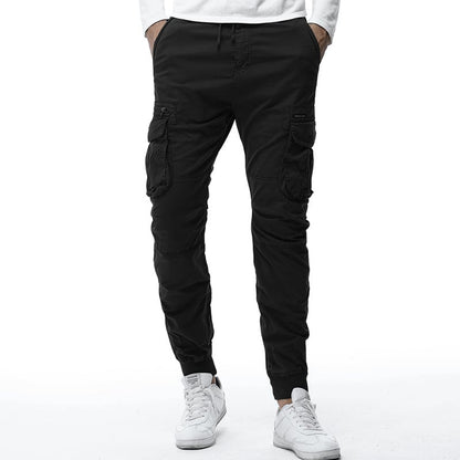 Tethered Elastic Waist Casual Cargo Pants