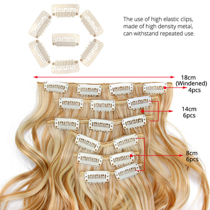 Leeons 22" Body Wave Clip-In Synthetic Hair Extensions