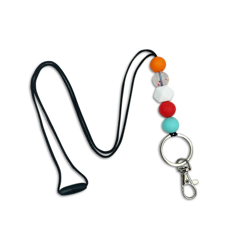 Amazon Badge Holder Keychain with Silicone Beads Lanyard