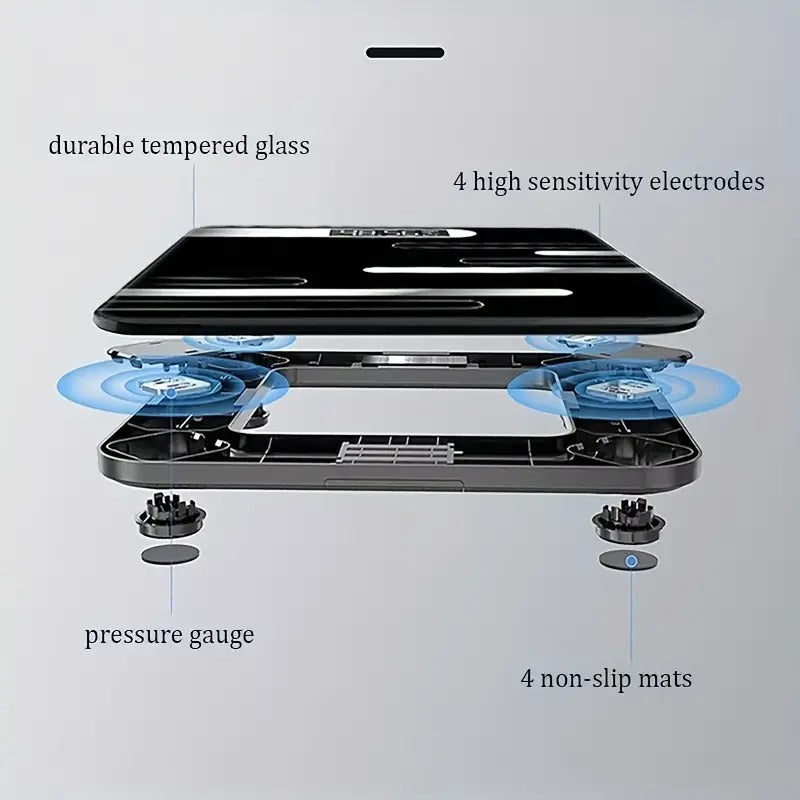 Smart Rechargeable Tempered Glass Body Scale