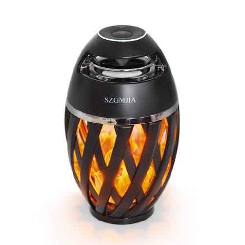 SZGMJIA Led Flame Speakers Flame Torch Atmosphere Speaker Bluetooth 4.2 Wireless Portable Outdoor HD Audio Waterproof Speaker with LED Flickers Warm Night Lights for iPhone/iPad/Android