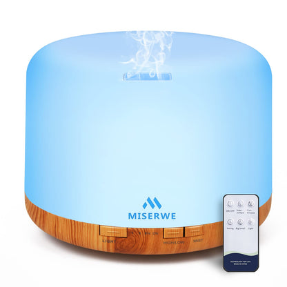 Miserwe 1000ml Diffuser with Remote Control Waterless Automatic Shut Off Essential Oil Diffusers with Timing Mode Adjustable Oil Diffuser for Home