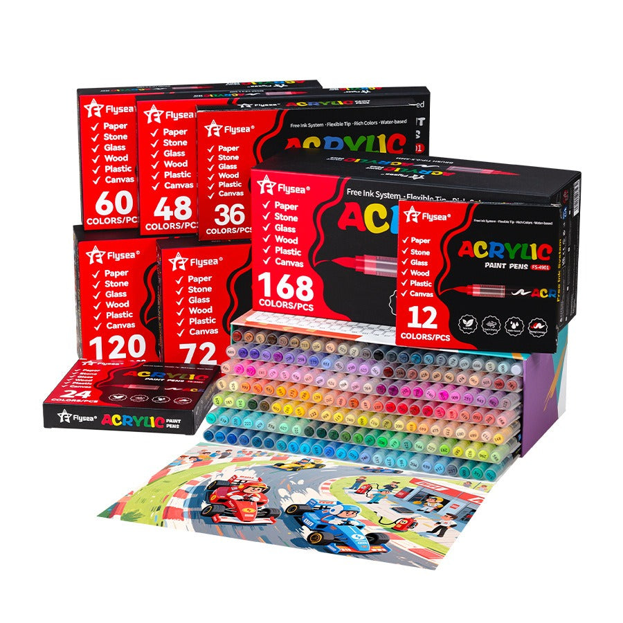 Direct-Ink Acrylic Marker Set, 120 Colors