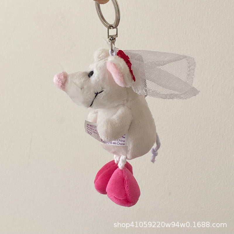 Cute Plush White Sheep Keychain Couple Pendant