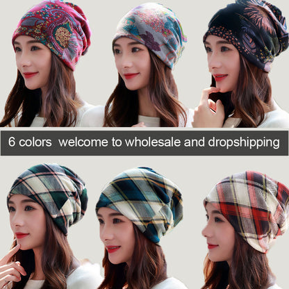 6 Colors Women's Brimless Cap with 3 Wearing Styles