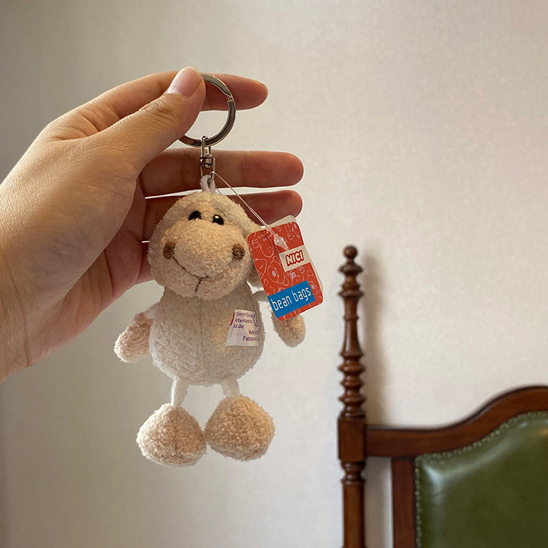Cute Plush White Sheep Keychain Couple Pendant