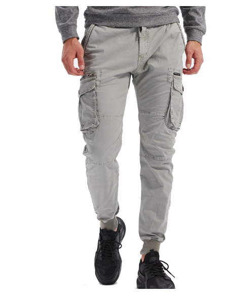 Tethered Elastic Waist Casual Cargo Pants