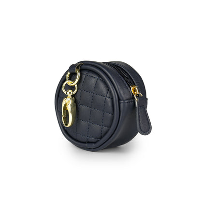 PU Leather Pacifier Bag with Keychain Loop for Small Items