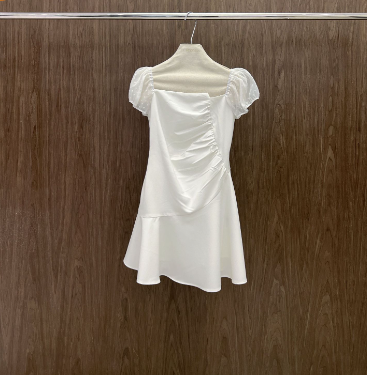 Star Mesh Puff Sleeve Dress