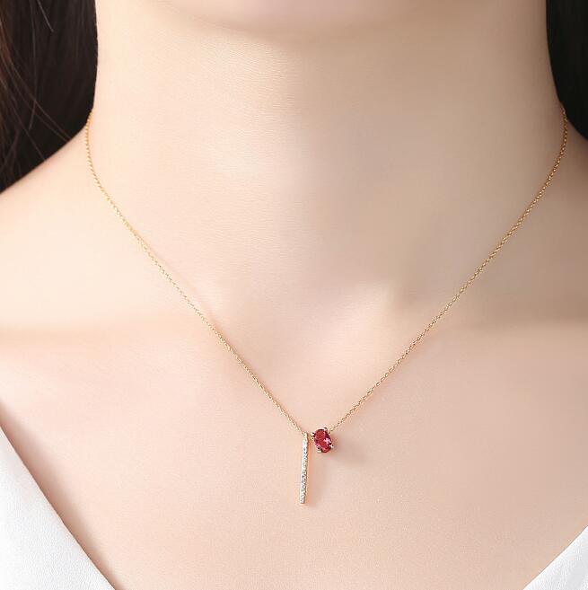 Crimson Zirconia Elegance Necklace