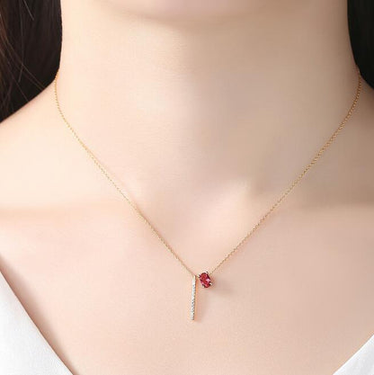 Crimson Zirconia Elegance Necklace