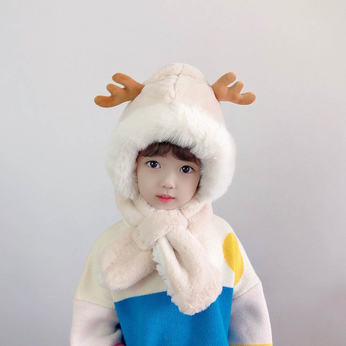 Thick Warm Children's Scarves and Hats with Cute Designs