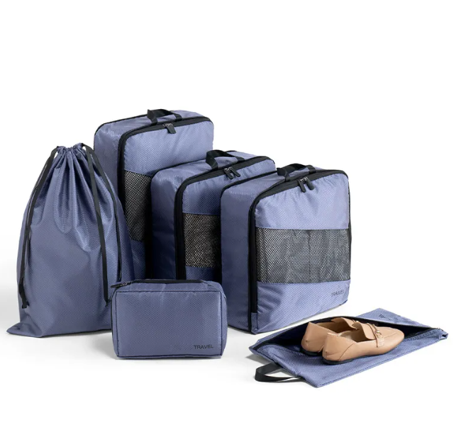 Polyester Travel Luggage Organizer 6-Piece Set