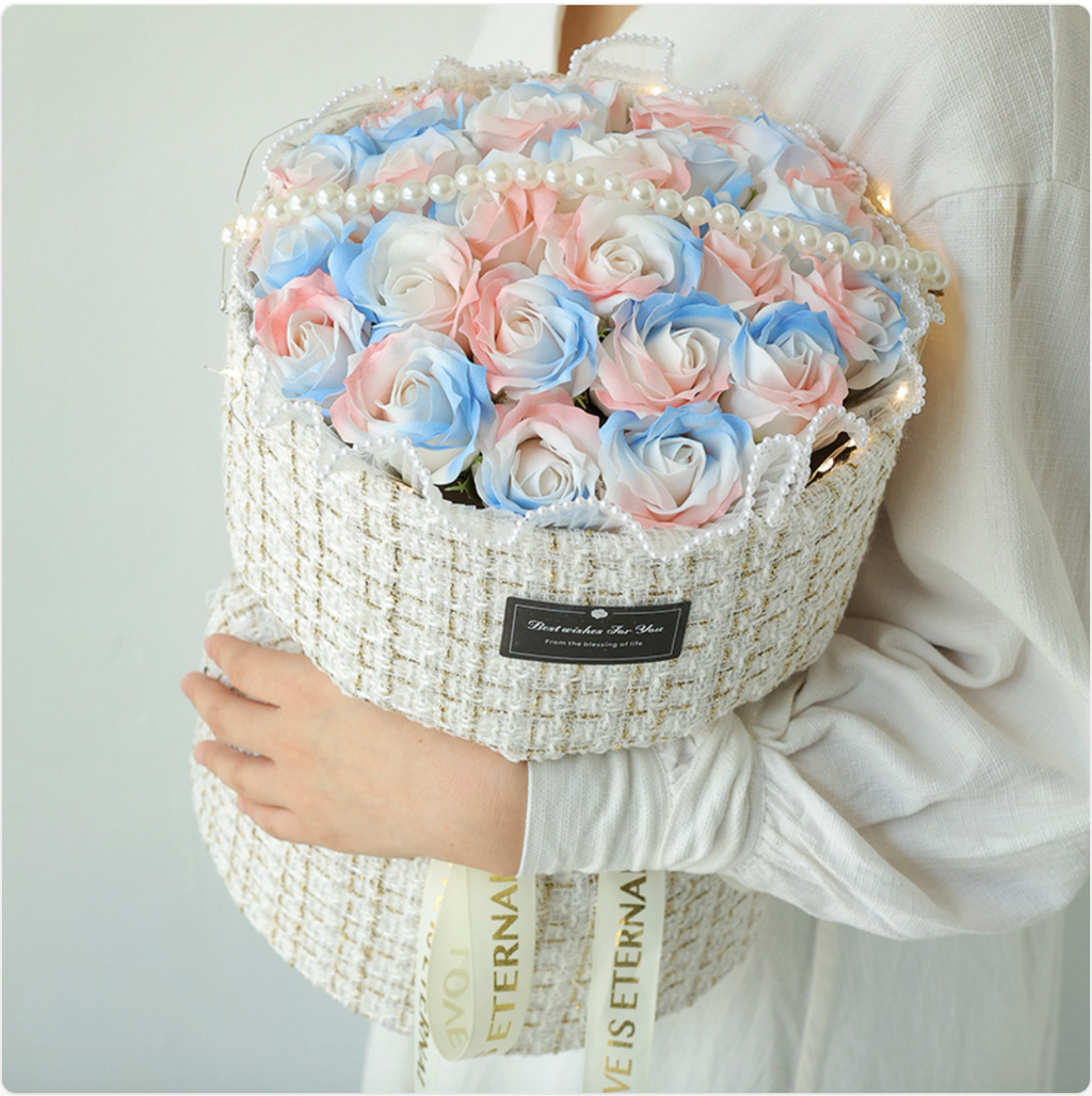 Classic Blue Rose Soap Bridal Bouquet
