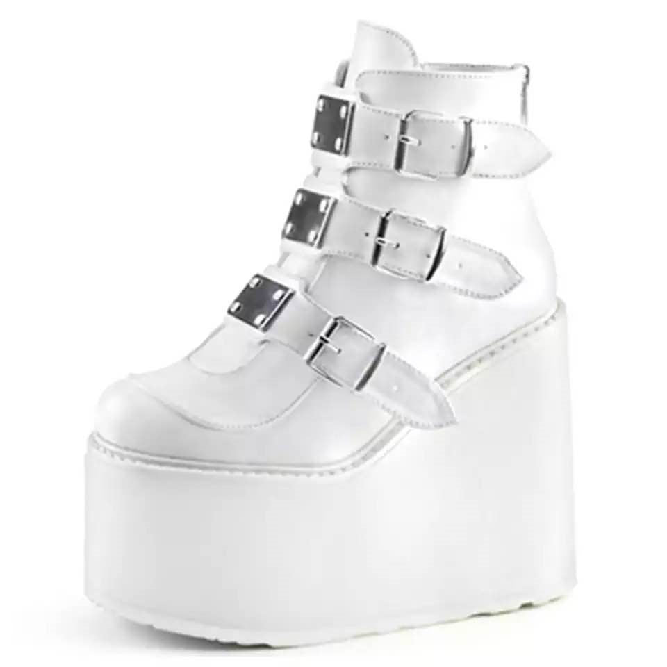 Wedge Heel Zipper Women Boots, Plus Size Women's Shoes