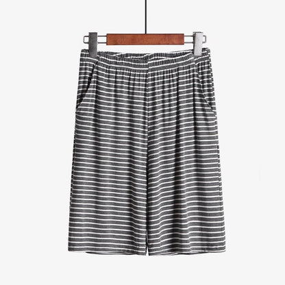Plus Size Striped Loose Fitting Loungewear Shorts