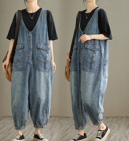 Denim Tank Top Jumpsuit for Women