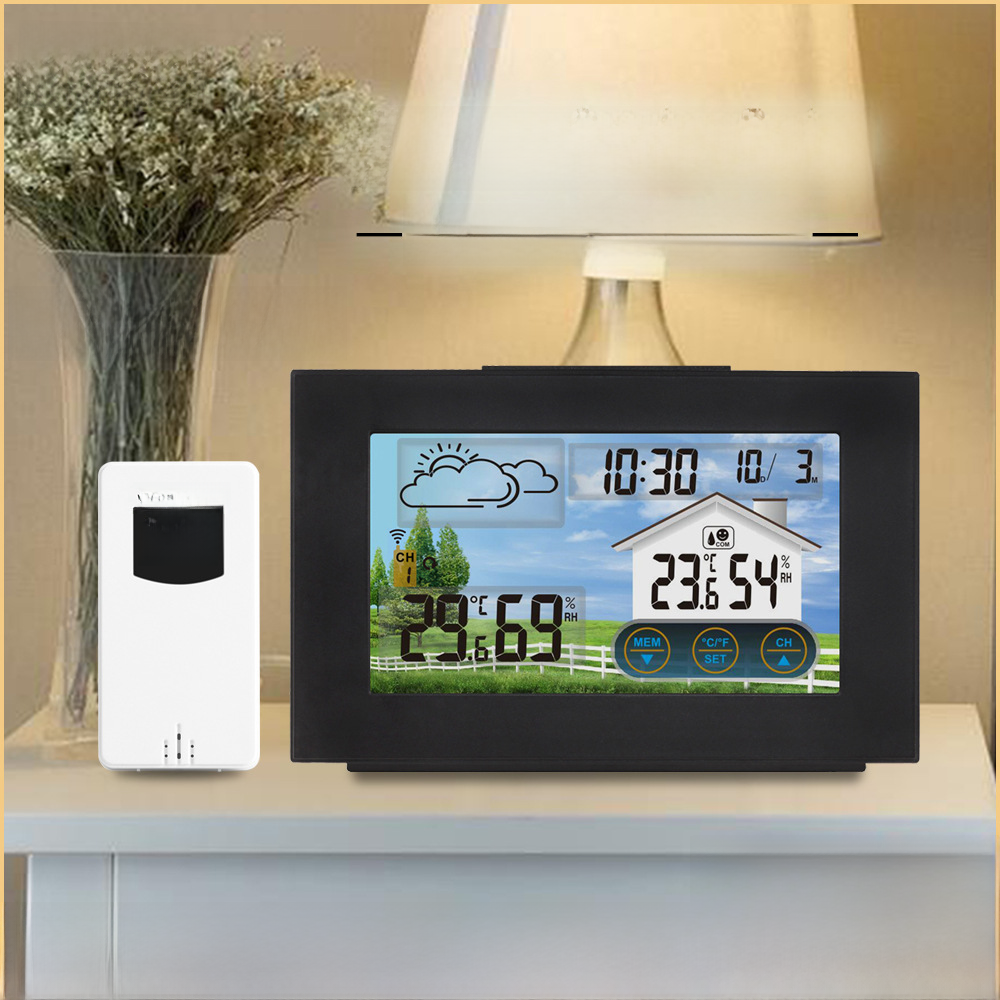 Color Screen Touch Weather Clock with Indoor/Outdoor Sensor