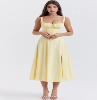 Parisian Dress - Waist Shaping Floral Maxi Dress (One Piece)