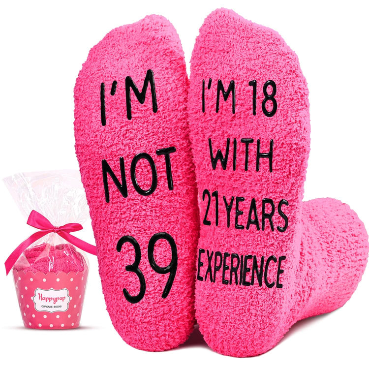 HAPPYPOP 39th Birthday Gifts Ideas for Women - Socks for 39 Year Olds 39th Birthday Socks Best Gifts for 39 Year Old Woman