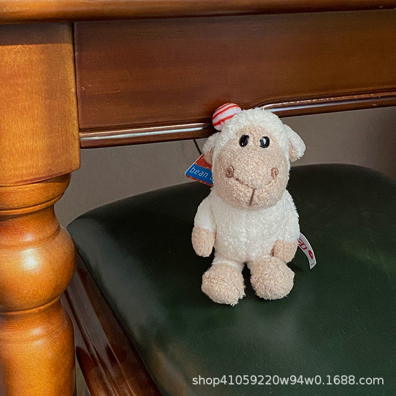 Cute Plush White Sheep Keychain Couple Pendant