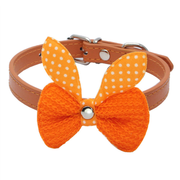 Wool Knitted Bow Pet Collar