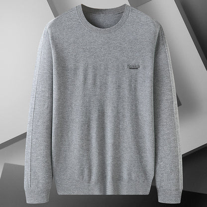 Men's Plus Size Round Neck Long Sleeve Knitted Sweater